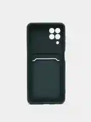 Зеленый чехол на Samsung Galaxy A22 M32 M22 A12 / M12 / A32 с карманом для карты и мягкой вставкой