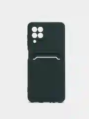 Зеленый чехол на Samsung Galaxy A22 M32 M22 A12 / M12 / A32 с карманом для карты и мягкой вставкой