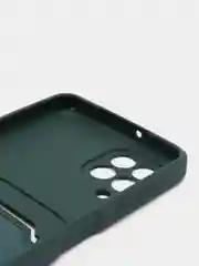Зеленый чехол на Samsung Galaxy A22 M32 M22 A12 / M12 / A32 с карманом для карты и мягкой вставкой