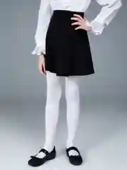 Белый колготки "Веер" детские, с ажуром, в школу