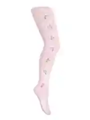 Розовый детские хлопковые ажурные колготки "Космея"