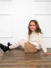 Розовый детские хлопковые ажурные колготки "Космея"