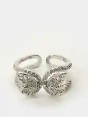 Женское кольцо "Crystal Butterfly" с напылением из серебра, Регулируемый размер
