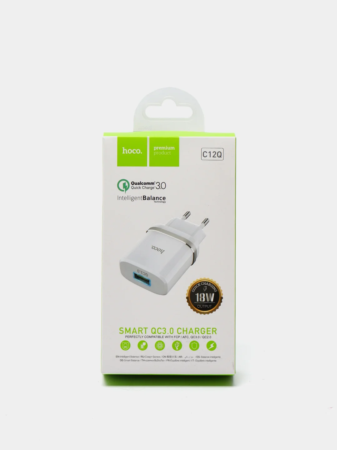 Сетевое зарядное устройство Hoco C12Q 18 W, быстрая зарядка, Quick Charge 3.0