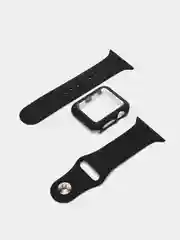 Черный ремешок, бампер и стекло Apple Watch Classic 38 40 42 44 mm Series 1, 2, 3, 4, 5, 6, SE