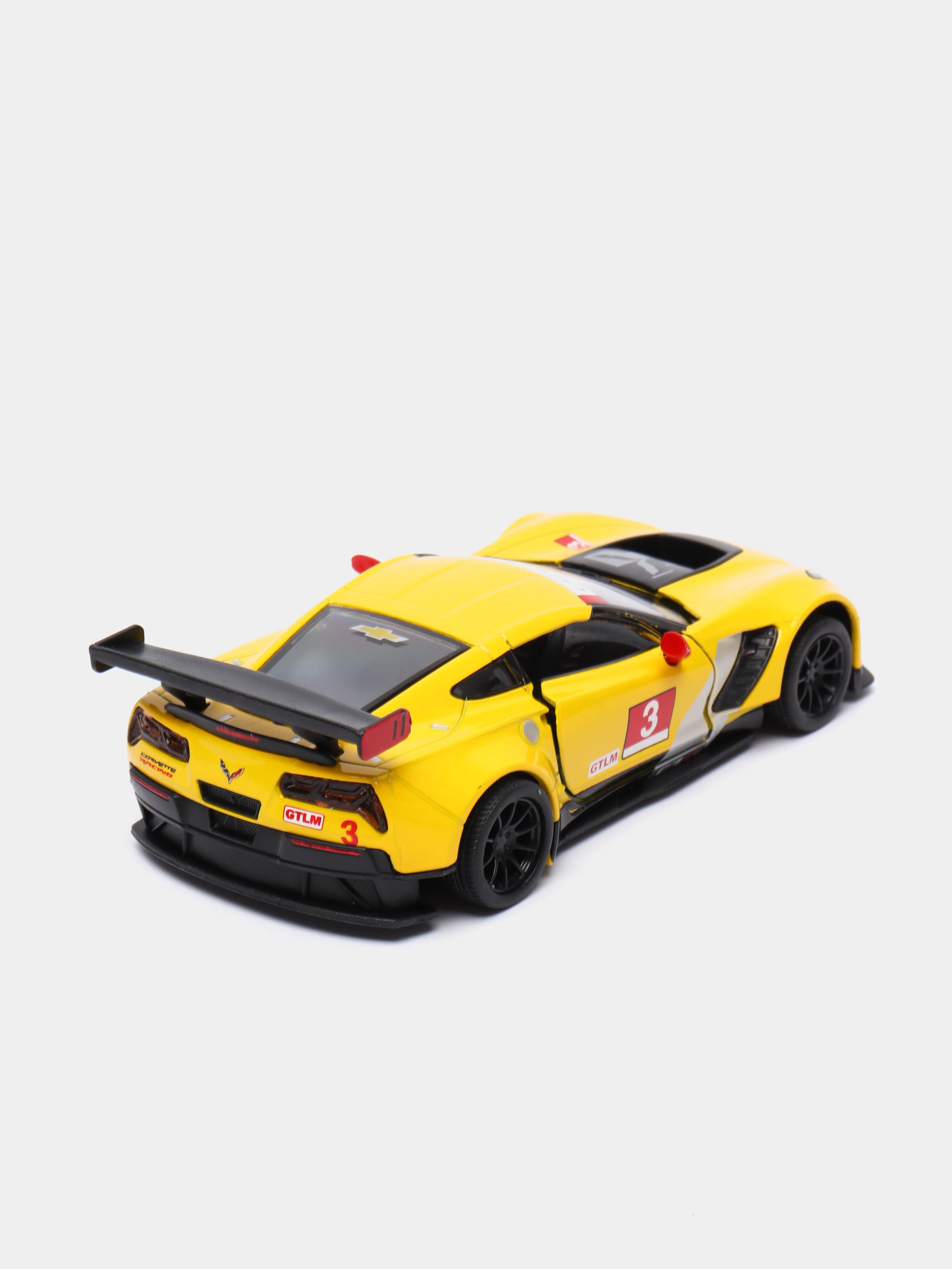 Желтый металлическая машинка 1:36 Corvette C7.R 2016 Race Car KT5397D