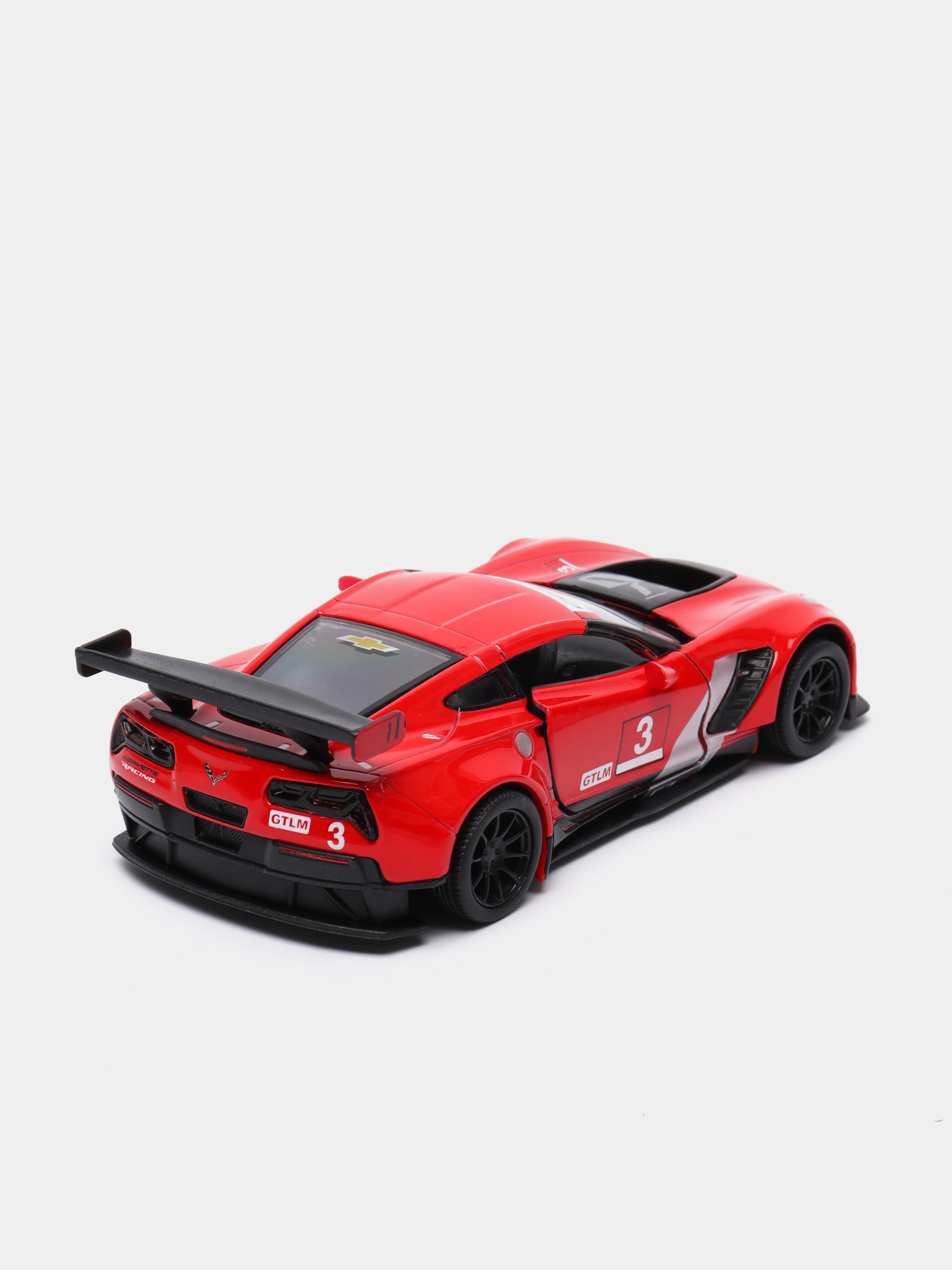 Красный металлическая машинка 1:36 Corvette C7.R 2016 Race Car KT5397D