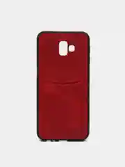 Красный чехол из эко кожи с карманом на Samsung J2 Core J2 Pro J6 J4 Core J4 Plus J4 J6 Plus J8
