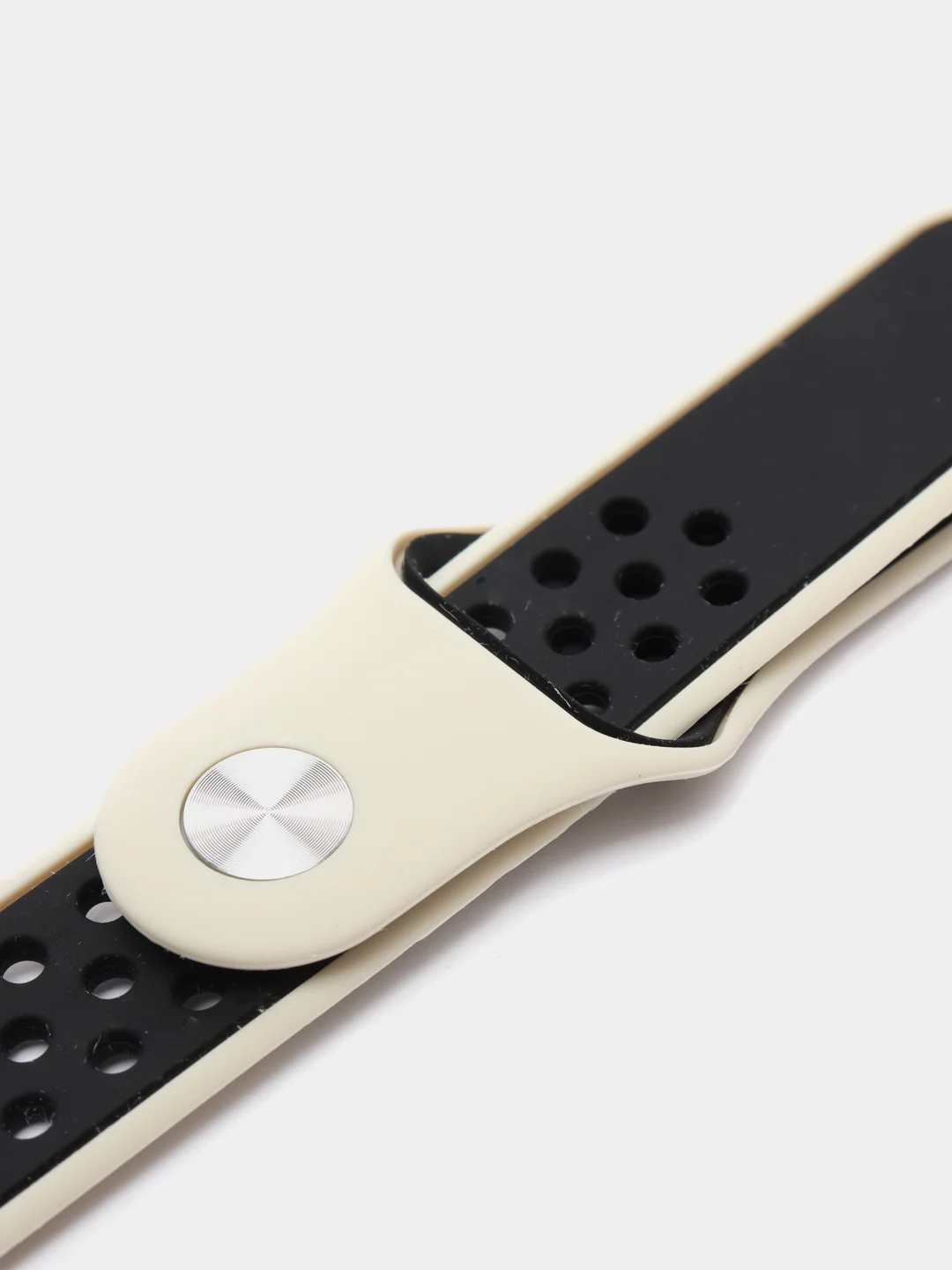 Серебряный силиконовый Ремешок для смарт часов Apple/X7/M7/Dt No 1, Premium силиконовый с перфорацией