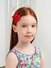 Красный детский бант для волос на заколке "Клик-клак", 2 штуки