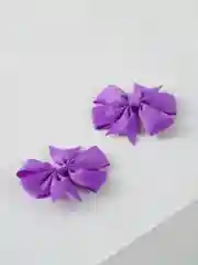 Фиолетовый детская заколка, с бантом из репсовой ленты, 2 штуки