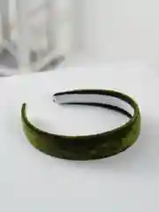 Зелёный хаки ободок бархатный для волос