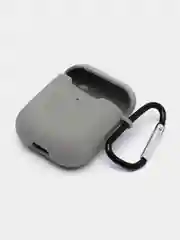 Серый силиконовый чехол для беспроводных наушников AirPods 1, AirPods 2