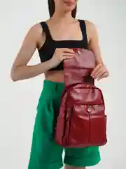 Бордовый рюкзак женский кожаный