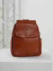 Горчичный рюкзак женский кожаный