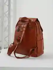 Горчичный рюкзак женский кожаный