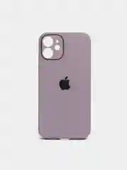 Сиреневый чехол для iPhone Xr/ 11/ 12/ mini/ Pro/ ProMax, силиконовый со стеклянной панелью