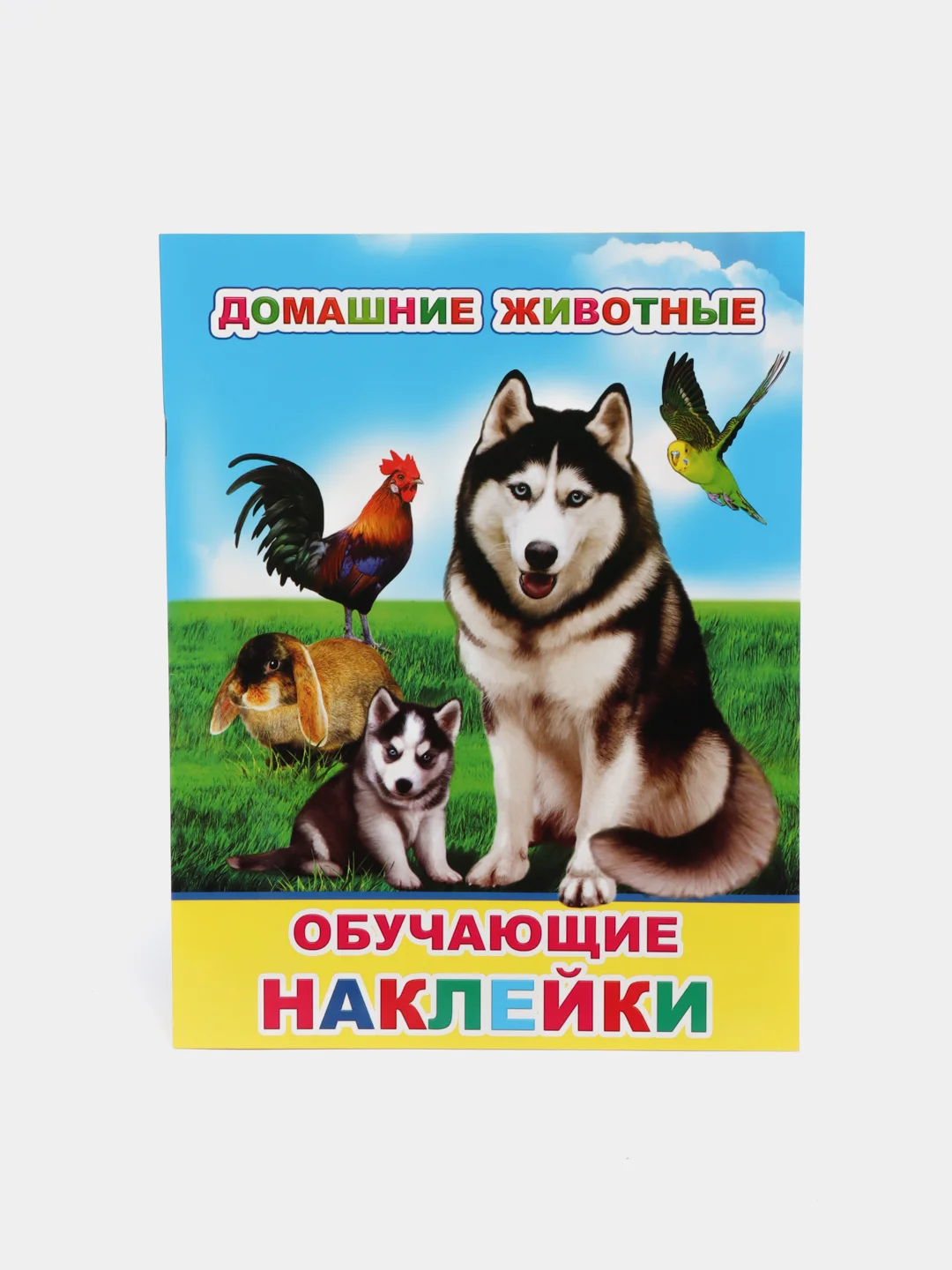 Голубой книга для детей с наклейками, 4-7 лет, 4 страницы, 50 наклеек, 20 х 26 см