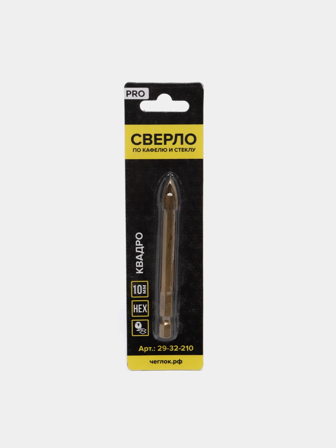 Сверло по кафелю и стеклу  5/6/8/10/12 мм, шестигранный хвостовик, квадро, HEX, Чеглок