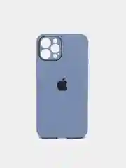 Серый чехол для iPhone Xr/ 11/ 12/ mini/ Pro/ ProMax, силиконовый со стеклянной панелью