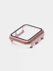 Коралловый меланж бампер накладка чехол на корпус часов со стеклом Apple Watch (Эпл вотч) 38 mm