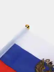Флаг России с гербом, 21*14 см, шток 30 см, полиэстер