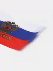 Флаг России с гербом, 21*14 см, шток 30 см, полиэстер