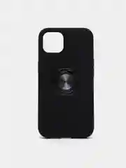 Черный силиконовый чехол iPhone 13 / 13 Pro / 13 Pro Max, противоударный, с магнитом и кольцом