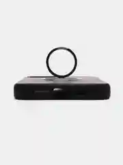 Черный силиконовый чехол iPhone 13 / 13 Pro / 13 Pro Max, противоударный, с магнитом и кольцом