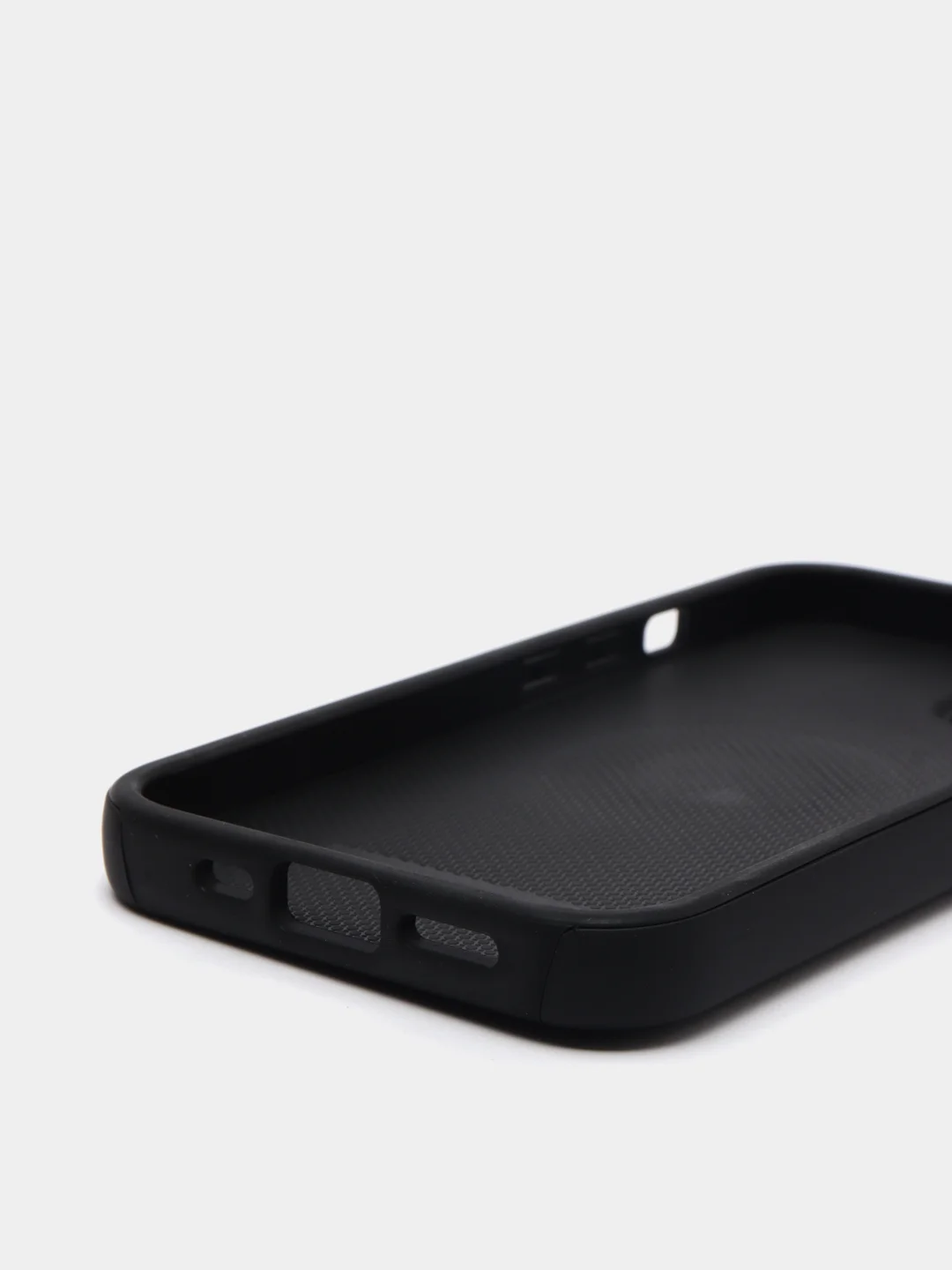Черный силиконовый чехол iPhone 13 / 13 Pro / 13 Pro Max, противоударный, с магнитом и кольцом