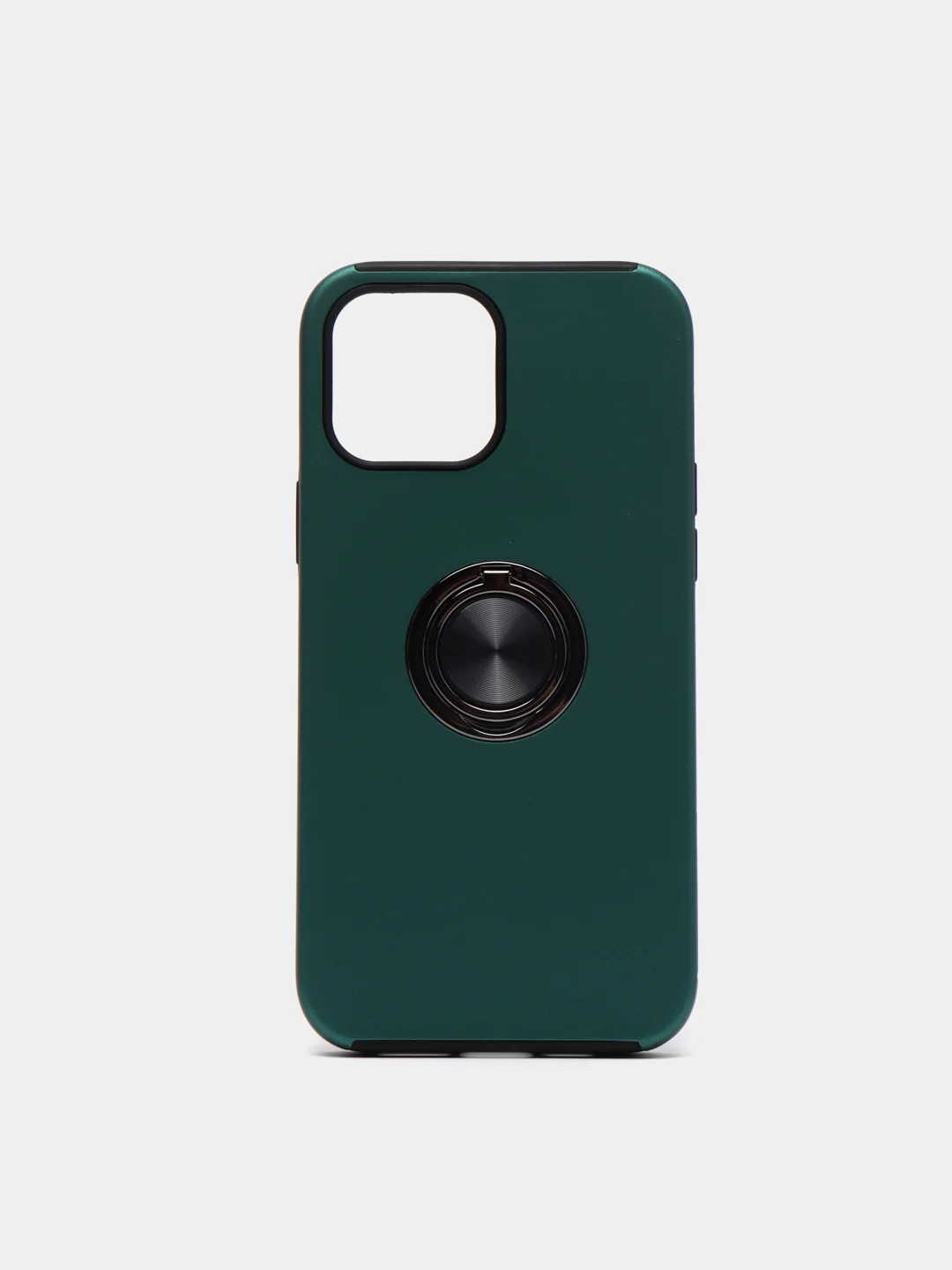 Зеленый силиконовый чехол iPhone 13 / 13 Pro / 13 Pro Max, противоударный, с магнитом и кольцом
