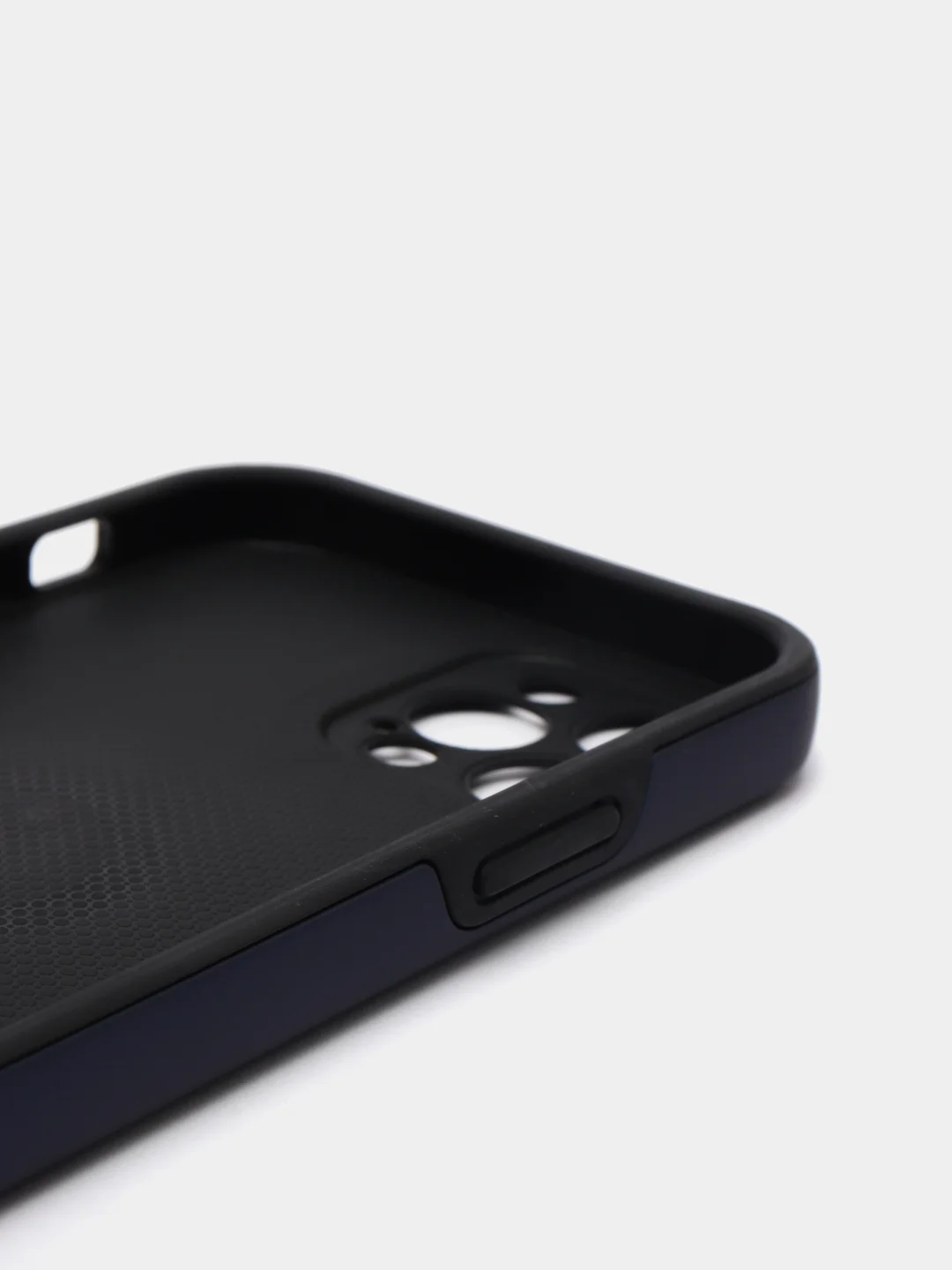 Темно-синий силиконовый чехол iPhone 12 Pro, противоударный с магнитом и кольцом