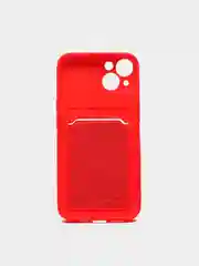 Красный чехол с карманом для карты и мягкой вставкой для iPhone 13, 13 Pro, 13 Pro Max