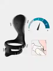 Черный эрекционное кольцо с вибрацией со стимуляцией клитора