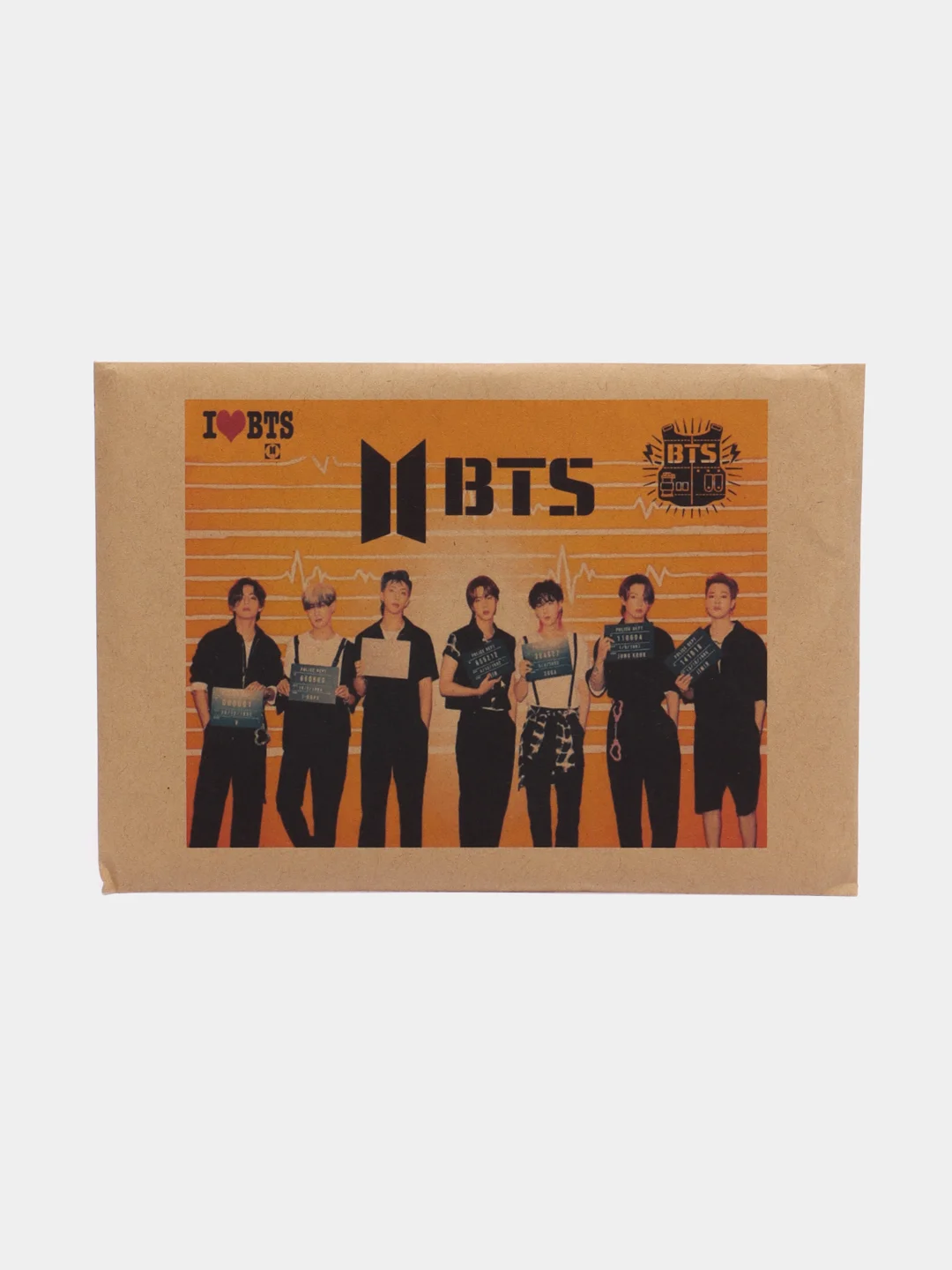 Набор фото открыток в конверте с принтом k-pop группы BTS