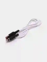 Белый кабель магнитный USB DENMEN D18L/D18T для зарядки Type-C / Lightning 2.4A