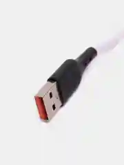 Белый кабель магнитный USB DENMEN D18L/D18T для зарядки Type-C / Lightning 2.4A