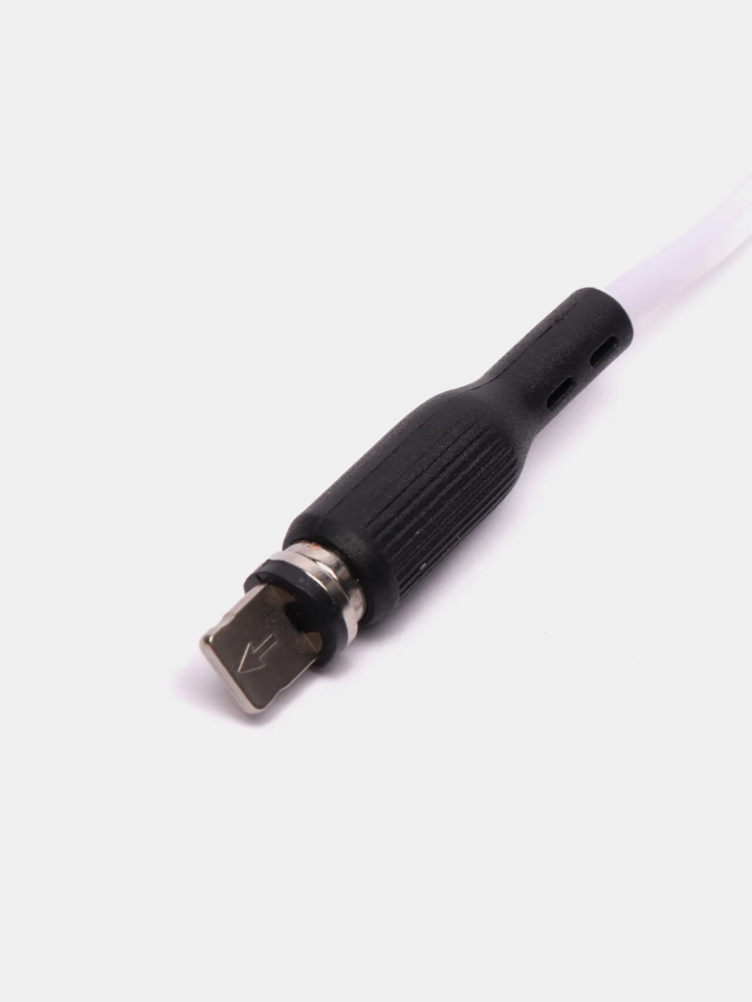 Белый кабель магнитный USB DENMEN D18L/D18T для зарядки Type-C / Lightning 2.4A