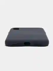 Темно-синий чехол на iPhone X, XS, XR, 7, 8, se, 12, 12 Pro, Mini, Max silicone case, закрытый низ, бархат внутри
