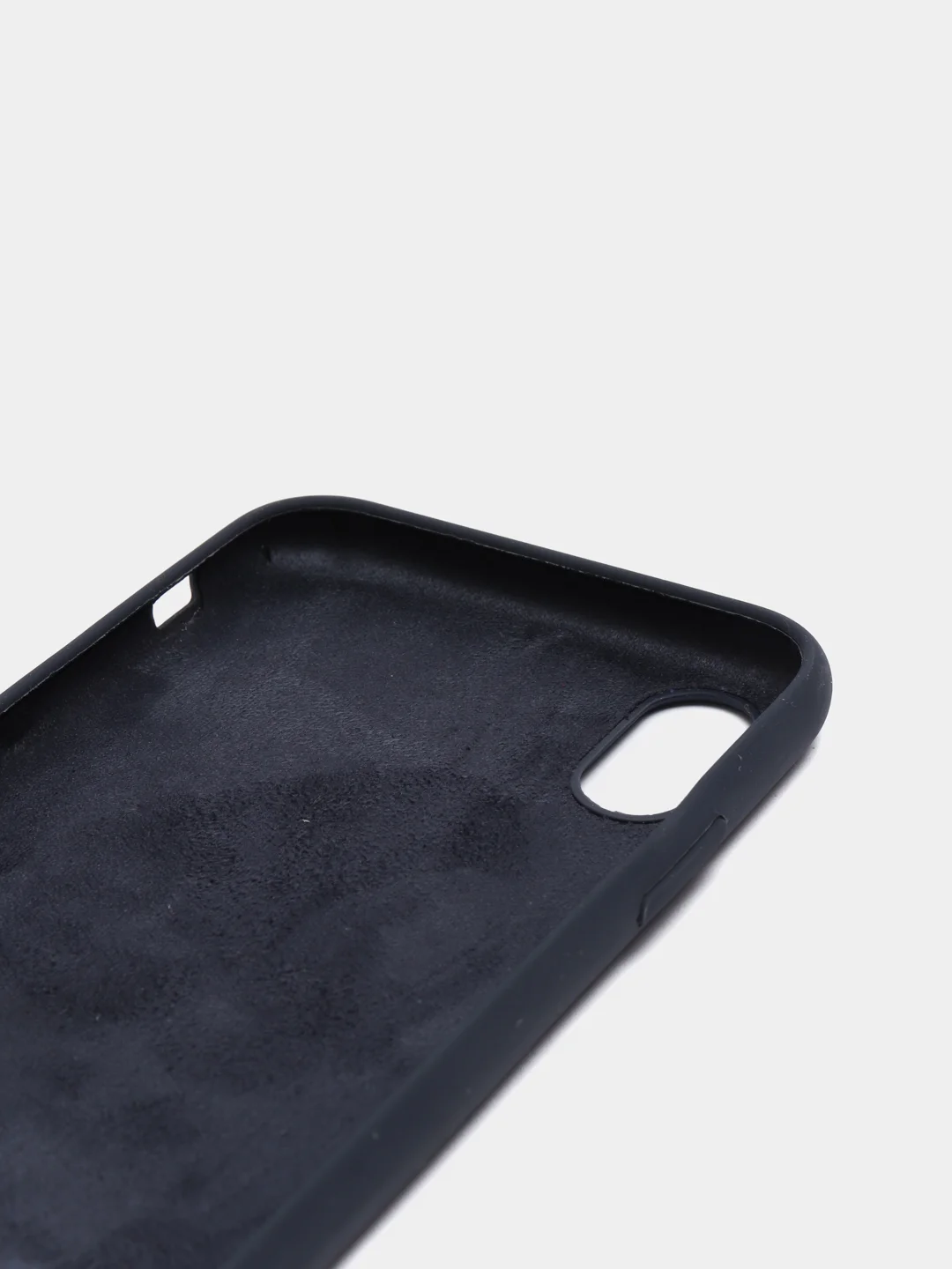 Темно-синий чехол на iPhone X, XS, XR, 7, 8, se, 12, 12 Pro, Mini, Max silicone case, закрытый низ, бархат внутри