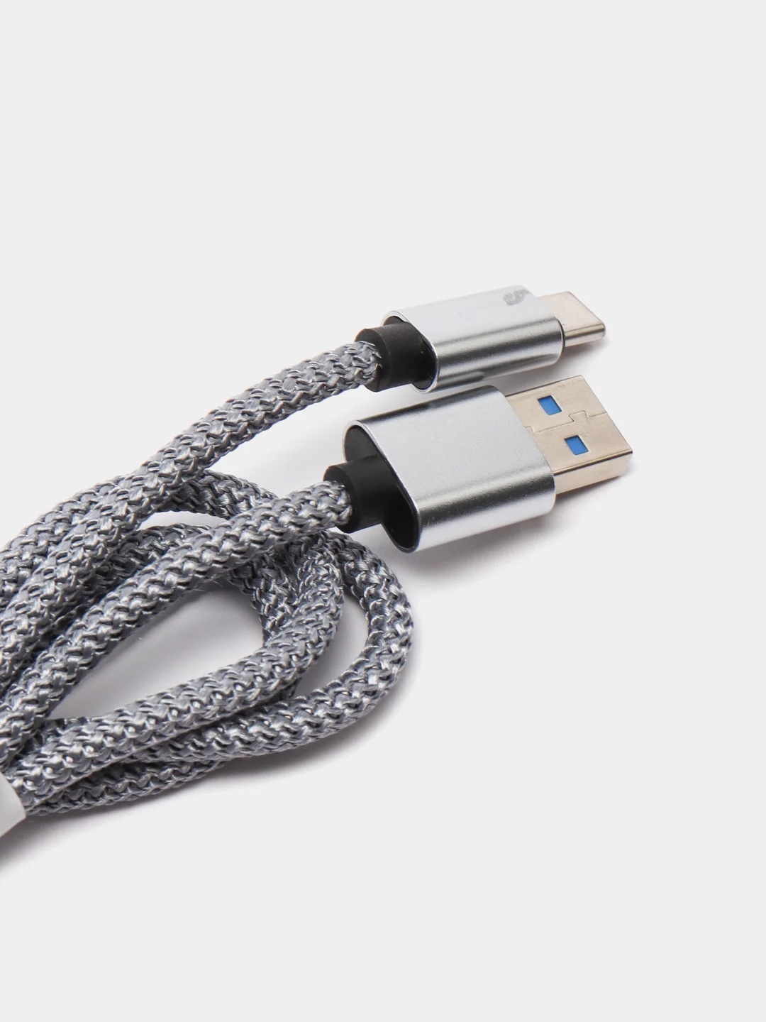 Красный плетёный USB кабель в оплетке Lightning, Micro Type-C