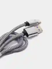Красный плетёный USB кабель в оплетке Lightning, Micro Type-C