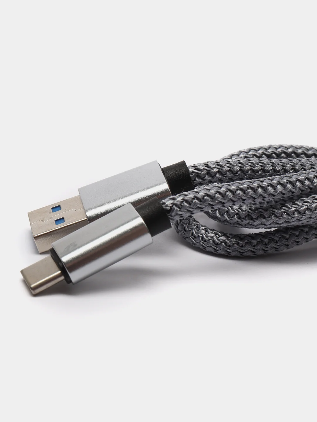 Красный плетёный USB кабель в оплетке Lightning, Micro Type-C