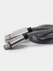 Красный плетёный USB кабель в оплетке Lightning, Micro Type-C