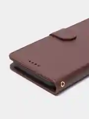 Коричневый кожаный (PU) чехол книжка Realme C21