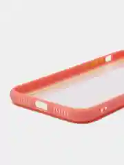 Розовый чехол силиконовый на iPhone X / XS с прозрачной задней панелью mobios