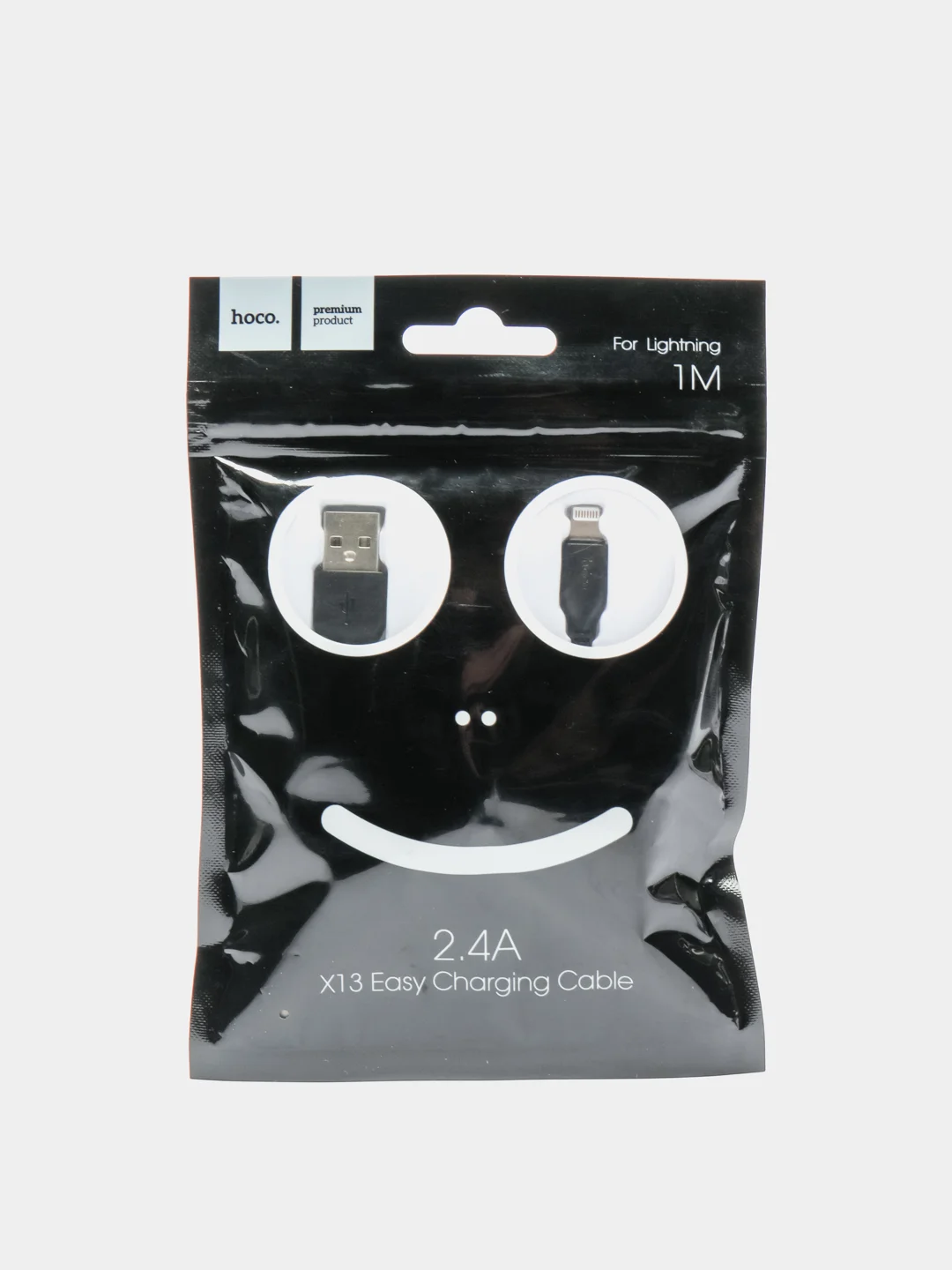 Черный кабель USB - Apple Lightning для Зарядки и Передачи данных Hoco X13, 1м