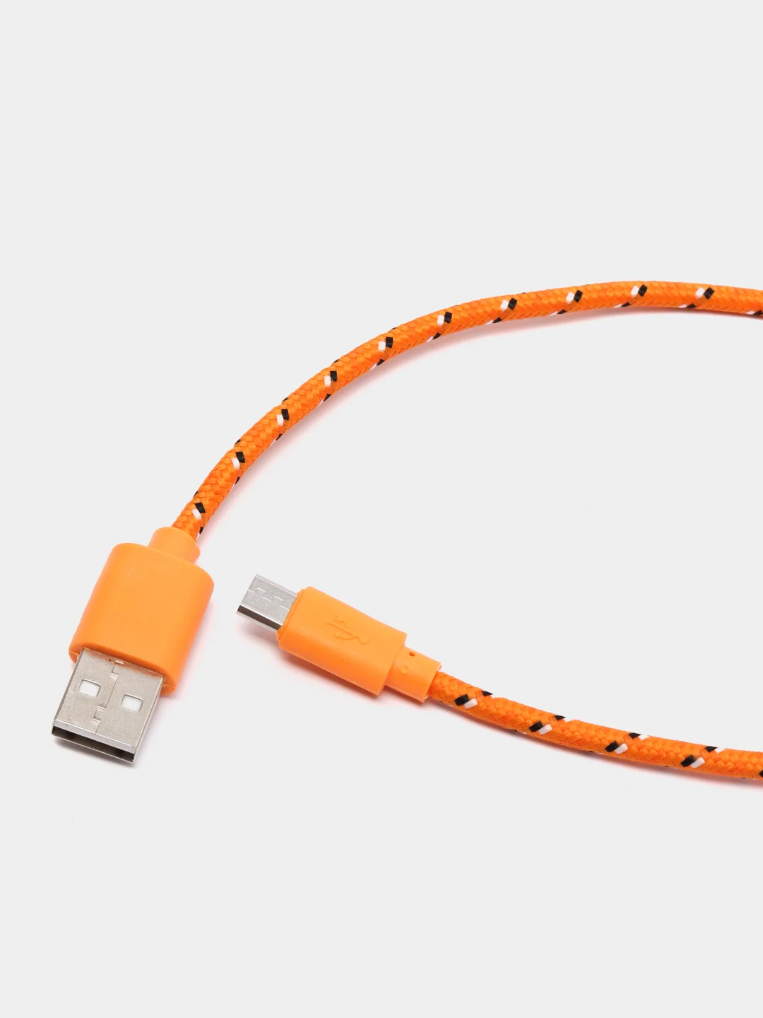 Оранжевый кабель для зарядки телефона micro USB, провод зарядный, шнур юсб быстрая зарядка