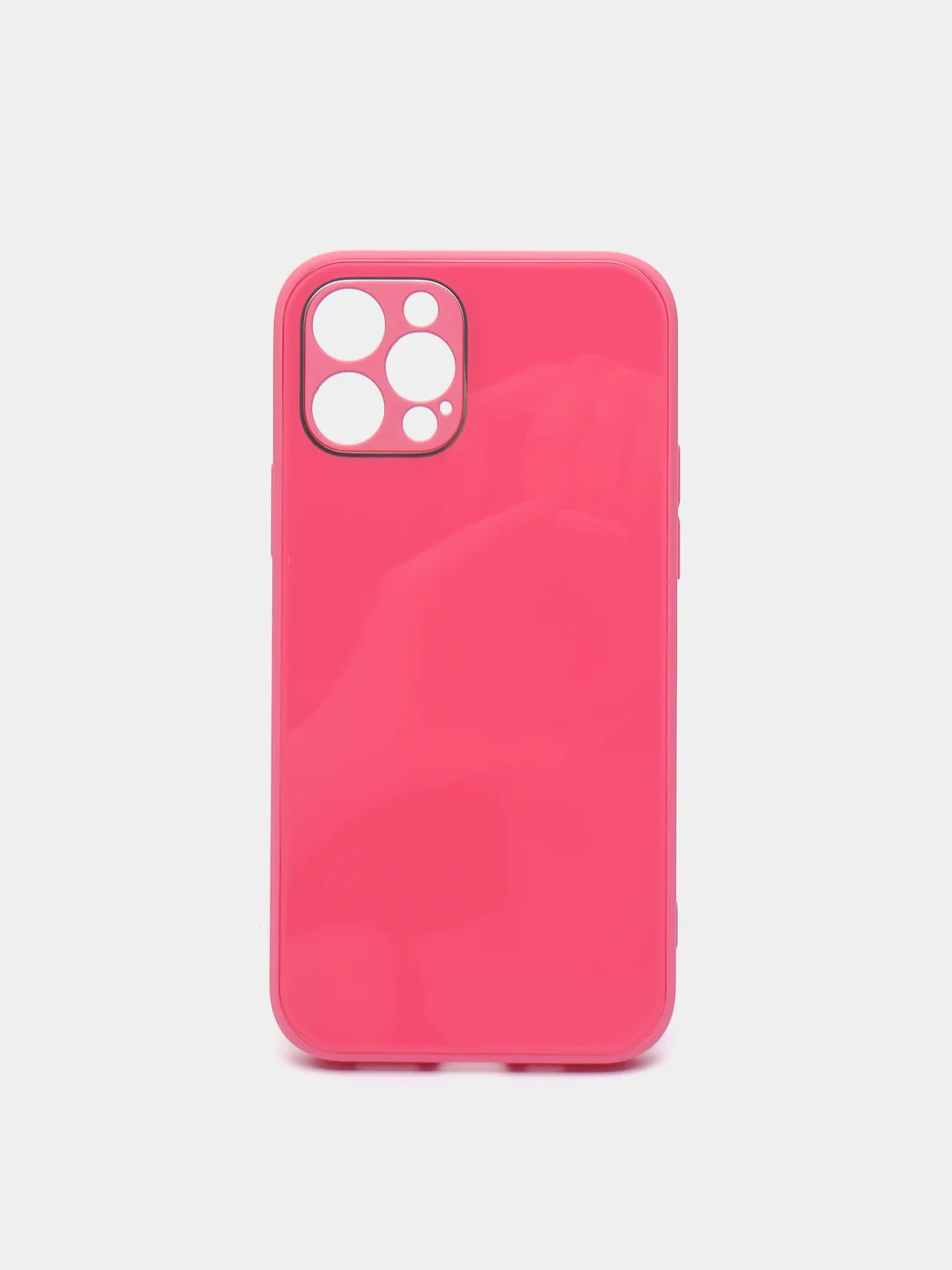 Фуксия чехол силиконовый со стеклянной панелью для iPhone 11 Pro Max, 12 Pro Max, 12 Pro