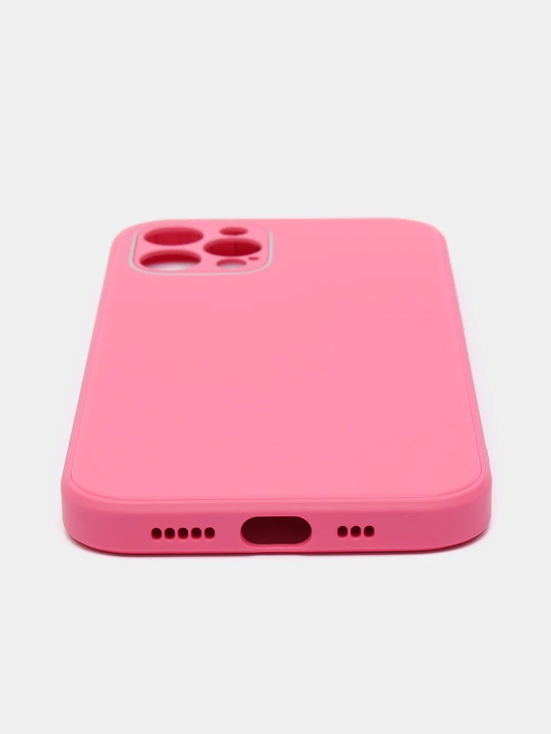 Фуксия чехол силиконовый со стеклянной панелью для iPhone 11 Pro Max, 12 Pro Max, 12 Pro
